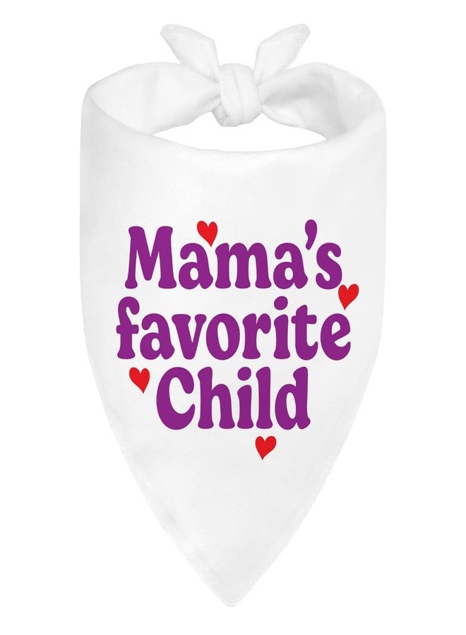 ZBBFSCSB Mama's Favorite Child White Dog Bandana, Funny Photo Prop Pet Scarf Accessories for Small Medium Large Canine, Mother's Day Birthday Christmas Gender Revealing Gifts for Dog Mom Pet Lovers - Image 1